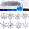 Winlyn 24 Sets Christmas Snowflake Suncatchers Ornaments Decorations DIY Window Paint Art Suncatchers Winter Crafts Painting Kits for Kids Classroom Activities Art Project Party Favors