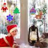 Winlyn 24 Sets Christmas Suncatchers Ornaments Decorations DIY Window Paint Art Suncatchers Christmas Craft Kits Santa Snowman Snowflake Reindeer Sun Catchers for Kids Classroom Activities Art Project