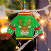 Winlyn 24 Sets Christmas Ugly Sweater Suncatchers Ornaments Decorations DIY Window Paint Art Suncatchers Winter Crafts Painting Kits for Kids Classroom Activities Art Project Party Favors