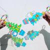 Winlyn 24 Sets Potted Christmas Tree Suncatchers Ornaments Decorations DIY Window Paint Art Suncatchers Winter Crafts Painting Kits for Kids Classroom Activities Art Project Party Favors
