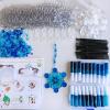 Winlyn 24 Sets Snowflake Suncatchers Ornaments Decorations DIY Window Paint Art Suncatchers Christmas Craft Kits Hanging Snowflake Sun Catchers for Kids Christmas Winter Home Classroom Party Activity
