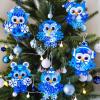Winlyn 24 Sets Winter Craft Kits Christmas Crafts DIY Snowflake Owl Ornaments Decorations Craft Kit Festive Foam Stickers Winter Arts and Crafts for Kids Holiday Home Classroom Activities Party Favors
