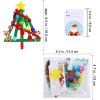 Winlyn 27 Sets Christmas Craft Kits Winter Crafts Popsicle Stick Christmas Tree Ornaments Decorations Art Sets Craft Sticks Christmas Foam Stickers for Kids Holiday Classroom Activities Party Favors