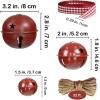 Winlyn 30 Pcs Burgundy Jingle Bells with Star Cutouts Christmas Metal Sleigh Bells Rustic Craft Bells for Christmas Tree Wreath Garland Ornaments Holiday DIY Decorations Assorted Sizes 1.6″ 2.4″ 3.5″