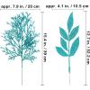 Winlyn 30 Pcs Christmas Teal Blue Glittered Artificial Leaf Sprays Cedar Picks Christmas Tree Ornaments Winter Floral Stems for Teal Blue Christmas Tree Wreath Centerpiece Holiday Wedding Decorations(Teal)