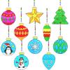 Winlyn 30 Sets Christmas Bauble Suncatcher Ornaments DIY Window Paint Art Suncatchers Craft Kits Winter Christmas Ball Sun Catchers for Kids Holiday Classroom Party Decorations Art Project