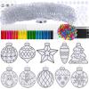 Winlyn 30 Sets Christmas Bauble Suncatcher Ornaments DIY Window Paint Art Suncatchers Craft Kits Winter Christmas Ball Sun Catchers for Kids Holiday Classroom Party Decorations Art Project