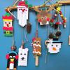 Winlyn 32 Sets Christmas Craft Kits Winter Crafts DIY Popsicle Stick Christmas Ornaments Decorations Art Sets Craft Sticks Christmas Foam Stickers for Kids Holiday Classroom Activities Party Favors