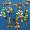 Winlyn 48 Sets Christmas Tree Ornaments Decorations Art Sets DIY Christmas Craft Kits Winter Crafts Pine Tree Snowman Snowflake Santa Xmas Stickers for Kids Holiday Classroom Activities Party Favors
