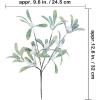 Winlyn 6 Pcs Frosted Artificial Mistletoe Spray Christmas Greenery Floral Stems Branches Faux Mistletoe Picks with White Berry 12.6″ Tall for Winter Christmas Tree Floral Arrangement