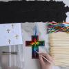 Winlyn 72 Sets 6 Styles Magic Color Scratch Cross Ornaments Craft Kits Rainbow Scratch Art Sets Scratch Paper Crosses with Scratching Tools for Kids Classroom VBS Sunday School Religious Activities