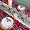 Winlyn Artificial Snowy Christmas Cedar Garland with Pine Cones and Red Berries Lush Christmas Greenery Garland 6′ Long Christmas Wedding Winter Holiday Table Runner Centerpiece Seasonal Decoration