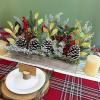 Winlyn Bulk Rustic Christmas Floral Picks and Pine Cones in Wooden Box – Holiday Table Décor