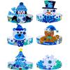 Winlyn Winter Craft Kits: Christmas DIY Holiday Headbands – Snowflake, Snowman, Penguin Foam Stickers – Kids Art & Party Favors