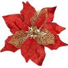 20 Set 8.7″ Wide 3 Layers Christmas Red Glitter Poinsettia Flowers Picks Christmas Tree Ornaments for Red Christmas Tree Wreaths Garland Seasonal Holiday Navidad Wedding Decorations Gift Box Included(Red)