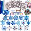 32 Set Christmas Hanging Natural Unfinished Wood Snowflake Cutouts Ornaments Ready-to-Personalize Wooden Snowflake Rustic Winter Paintable Ornaments for Kids Holiday Xmas Party Crafts