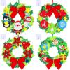 Winlyn 12 Set Christmas Craft Kits DIY Christmas Wreath Ornaments Decorations Art Sets Snowman Santa Penguin Holly Leaf Foam Stickers Arts and Crafts for Kids Holiday Classroom Activities