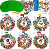 Winlyn 12 Sets Christmas Craft Kits Holiday Crafts DIY Christmas Wreath Ornaments Decorations Art Sets Xmas Snowmen Snowflake Festive Winter Foam Stickers Arts and Crafts for Kids Classroom Activities
