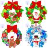 Winlyn 12 Sets Winter Crafts DIY 3D Christmas Wreath Ornaments Art Sets Santa Snowflake Snowman Foam Stickers Arts and Crafts for Kids Holiday Home Classroom Activities