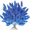 Winlyn 20 Pcs Pink Glitter Bay Leaf Sprays Artificial Christmas Tree Picks Sprays 12.7″ Tall for Pink Christmas Tree Wreath Swag Floral Arrangement Winter Wedding Bouquet Centerpiece Decoration(Blue)