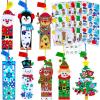 Winlyn 24 Sets Christmas Craft Kits – Winter DIY Ornaments Decorations, Festive Foam Stickers, Arts and Crafts for Kids Holiday Home Classroom Activities, Party Favors