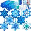 Winlyn 24 Sets Christmas Craft Kits Winter Crafts DIY 3D Snowflake Ornaments Decorations Art Sets Assorted Snowflake Christmas Foam Stickers for Kids Holiday Home Classroom Activities Party Favors