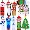 Winlyn 24 Sets Christmas Craft Kits Winter Crafts DIY Christmas Ornaments Art Sets Snowman Reindeer Pine Tree Owl Penguin Christmas Foam Stickers Arts and Crafts for Kids Holiday Classroom Activities