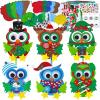 Winlyn 24 Sets Christmas Craft Kits Winter Crafts DIY Christmas Owl Ornaments Decorations Art Sets Foam Owl Christmas Tree Holiday Stickers for Kids Festival Home Classroom Activities Party Favors