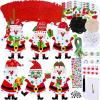 Winlyn 24 Sets Christmas Craft Kits Winter Crafts DIY Christmas Santa Ornaments Decorations Arts Sets Foam Santa Christmas Stickers for Kids Holiday Festive Home Classroom Activities Party Favors