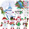 Winlyn 24 Sets Christmas Craft Kits Winter Crafts DIY Christmas Snowman Ornaments Decorations Art Sets Snowman Christmas Foam Stickers Arts and Crafts for Kids Holiday Art Project Classroom Activities