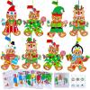 Winlyn 24 Sets Christmas Craft Kits Winter Crafts DIY Gingerbread Man Ornaments Decorations Festive Foam Stickers Christmas Arts and Crafts for Kids Holiday Home Classroom Art Activities Party Favors