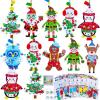 Winlyn 24 Sets Christmas Craft Kits Winter Crafts DIY Holiday Ornaments Decorations Winter Festive Foam Stickers Christmas Arts and Crafts for Kids Christmas Home Classroom Art Activities Party Favors