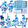 Winlyn 24 Sets Christmas Craft Kits Winter Crafts DIY Holiday Snowman Ornaments Decorations Snowman Festive Foam Stickers Christmas Arts and Crafts for Kids Home Classroom Art Activities Party Favor