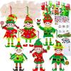 Winlyn 24 Sets Christmas Craft Kits Winter Crafts DIY Santa’s Helper Elf Ornaments Decorations Arts Sets Elf Christmas Foam Stickers for Kids Holiday Festive Home Classroom Activities Party Favors