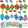 Winlyn 24 Sets Christmas Craft Kits Winter Crafts DIY Xmas Bauble Ornaments Decorations Festive Foam Stickers Christmas Arts and Crafts for Kids Holiday Party Favors Home Classroom Art Activities