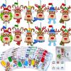 Winlyn 24 Sets Christmas Craft Kits Winter Crafts DIY Xmas Reindeer Head Ornaments Decorations Festive Foam Stickers Christmas Arts and Crafts for Kids Holiday Home Classroom Activities Party Favors