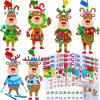 Winlyn 24 Sets Christmas Craft Kits Winter Crafts DIY Xmas Reindeer Ornaments Decorations Festive Foam Stickers Christmas Arts and Crafts for Kids Holiday Party Favors Home Classroom Art Activities