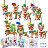Winlyn 24 Sets Christmas Craft Kits Winter Crafts DIY Xmas Reindeer Ornaments Decorations Festive Foam Stickers Christmas Arts and Crafts for Kids Holiday Home Classroom Art Activities Party Favors