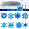 Winlyn 24 Sets Christmas Snowflake Suncatchers Ornaments Decorations DIY Window Paint Art Suncatchers Winter Crafts Painting Kits for Kids Classroom Activities Art Project Party Favors