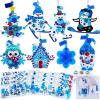 Winlyn 24 Sets Winter Craft Kits Christmas Crafts DIY Holiday Ornaments Decorations Craft Kits Festive Foam Stickers Winter Arts and Crafts for Kids Home Classroom Art Activities Party Favors