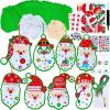 Winlyn 32 Sets Bulk Santa Christmas Ornaments Decorations Craft Kits School Arts and Crafts Foam Santa Christmas Stickers for Kids Holiday Xmas Festive Classroom Activities Party Favors Art Project