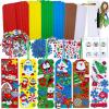 Winlyn 36 Sets Christmas Craft Kits Winter Crafts DIY Christmas Ornaments Art Sets Snowman Reindeer Pine Tree Penguin Christmas Foam Stickers Arts and Crafts for Kids Holiday Classroom Activities