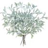 Winlyn 6 Pcs Frosted Artificial Mistletoe Spray Christmas Greenery Floral Stems Branches Faux Mistletoe Picks with White Berry 12.6″ Tall for Winter Christmas Tree Floral Arrangement
