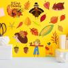Winlyn 7 Sheets 102 Pcs Thanksgiving Window Clings Fall Window Stickers Decals Featuring Turkey Fall Maple Leaf Pumpkin Acorn Cornucopia Indian Corn for Autumn Harvest Festival Seasonal Decoration