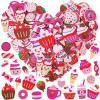 455 Pcs Asssorted Heart Dessert Prints Stickers Craft Smile Face Heart Cupcake Ice Cream Candy Donut Foam Cutouts Stickers Self-Adhesive Embellishments for Kids Mother’s Day Valentine’s Day Gift Decor