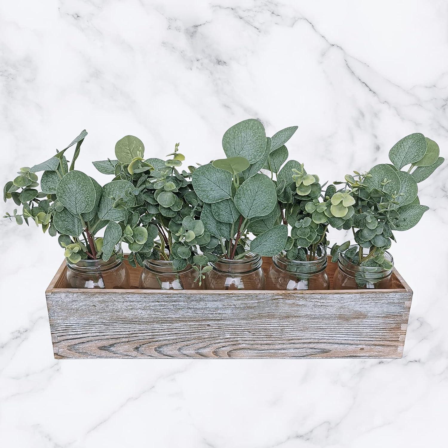 image10 Pcs Mixed Eucalyptus Leaves Stems Bulk Artificial Silver Dollar Picks Faux Branches for Vase Bouquets Floral Arrangement Wreath Farmhouse Rustic Greenery Decor