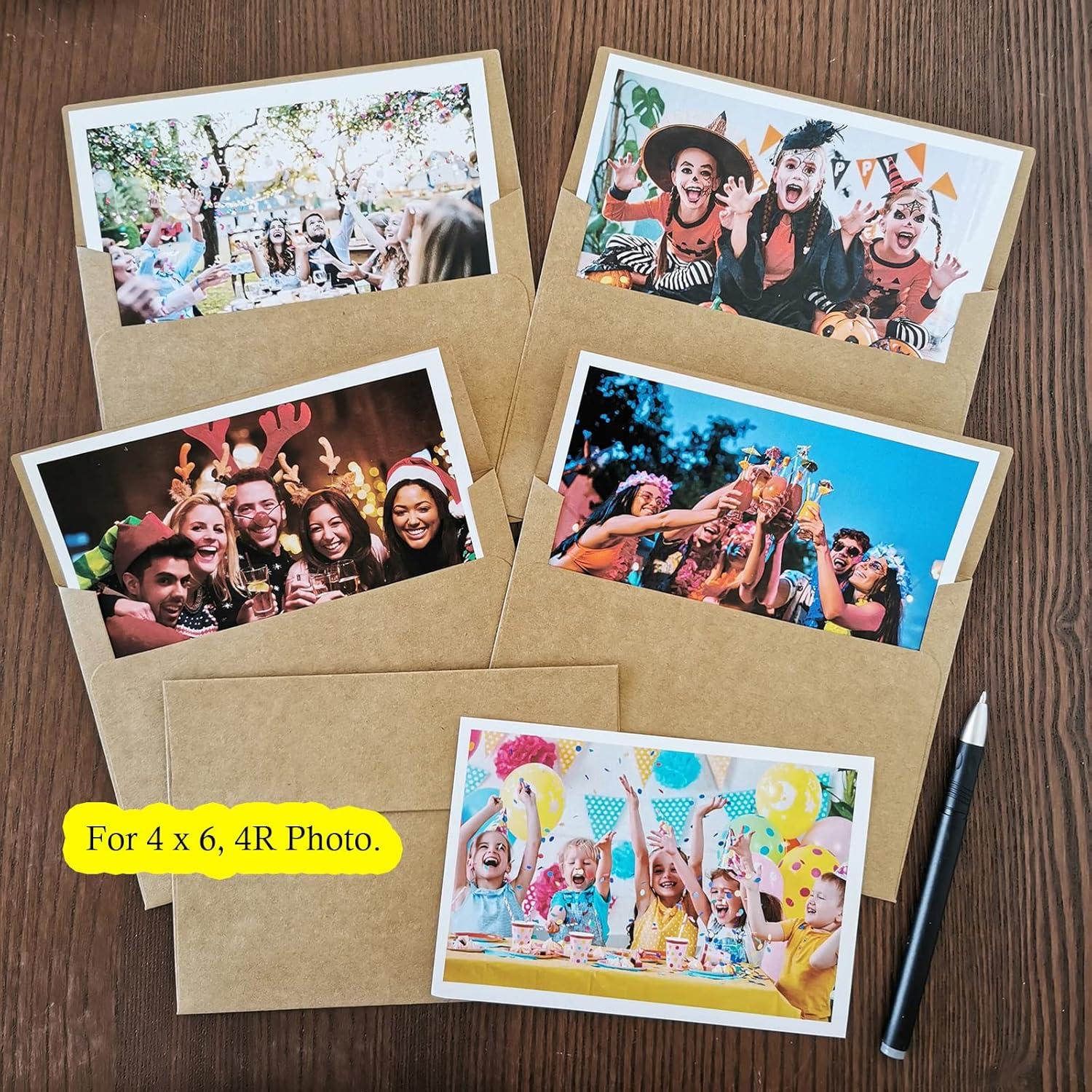 image200 Pcs Bulk A6 Invitation Envelopes in Black Peel ampamp Seal SelfSeal 4 34 x 6 12 Square Flap Envelopes 100lbfor Wedding Shower Graduation Invitation Announcement Mailing 4 x 6 Photo Greeting CardsBrown Kraft