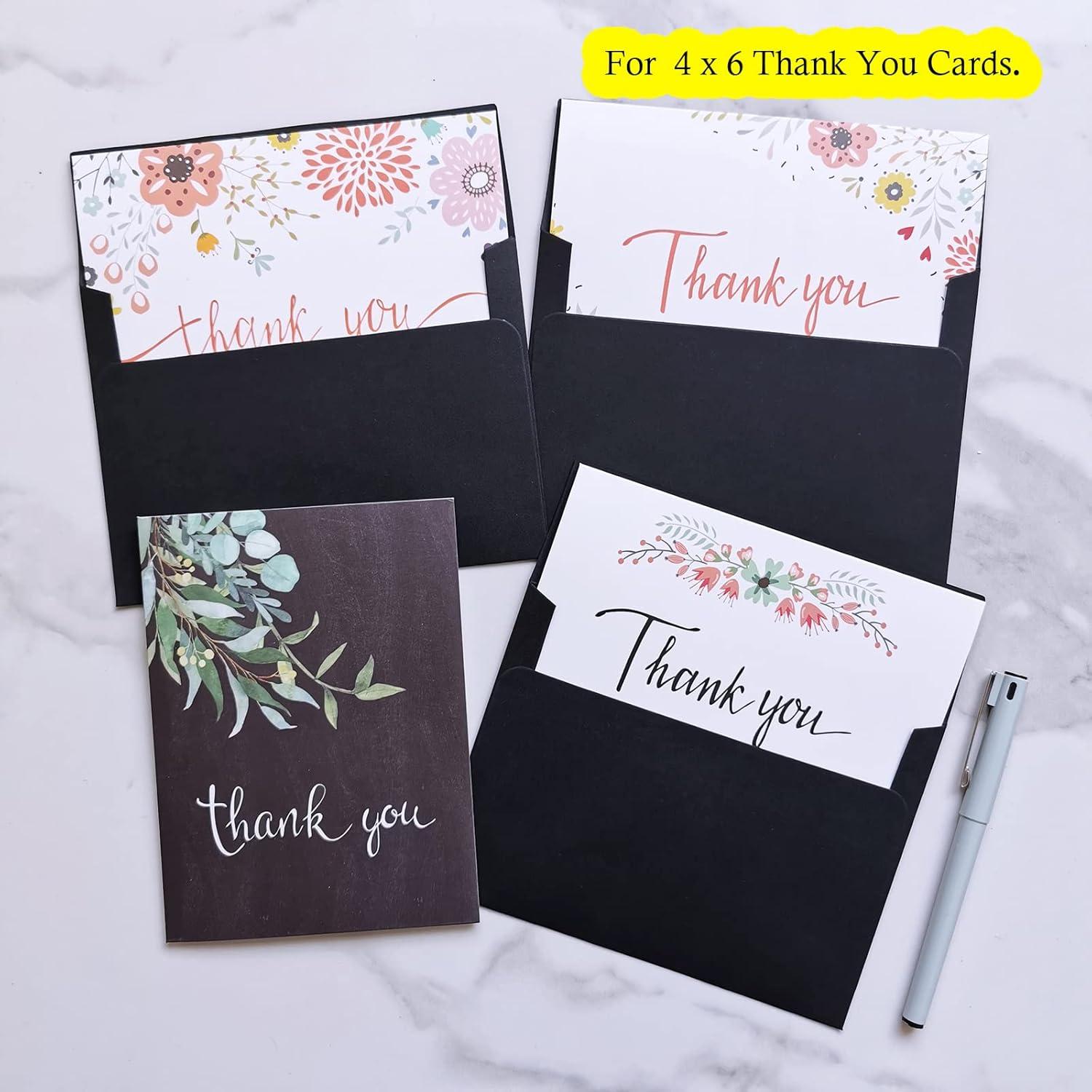 image200 Pcs Bulk A6 Invitation Envelopes in Black Peel ampamp Seal SelfSeal 4 34 x 6 12 Square Flap Envelopes 100lbfor Wedding Shower Graduation Invitation Announcement Mailing 4 x 6 Photo Greeting CardsBlack