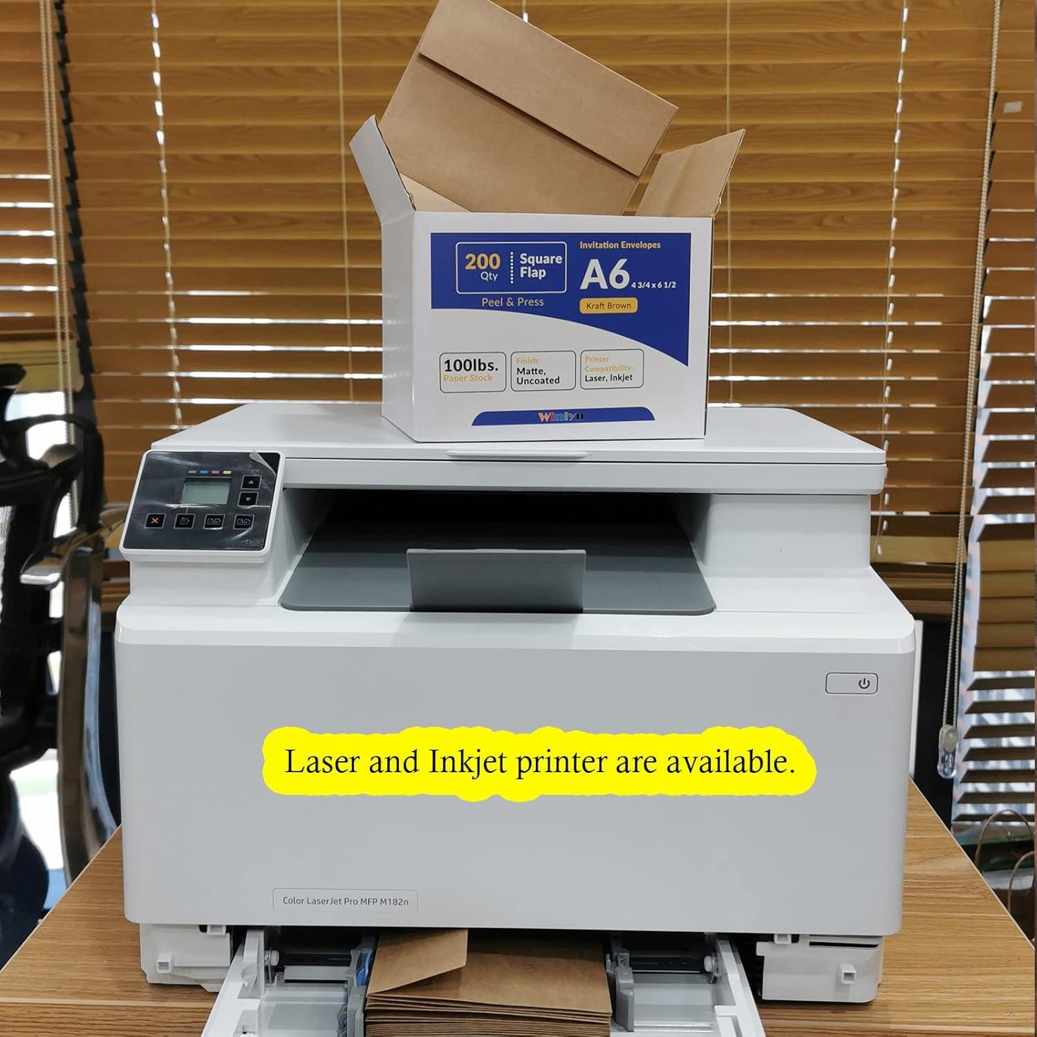 image200 Pcs Bulk A6 Invitation Envelopes in Black Peel ampamp Seal SelfSeal 4 34 x 6 12 Square Flap Envelopes 100lbfor Wedding Shower Graduation Invitation Announcement Mailing 4 x 6 Photo Greeting CardsBrown Kraft