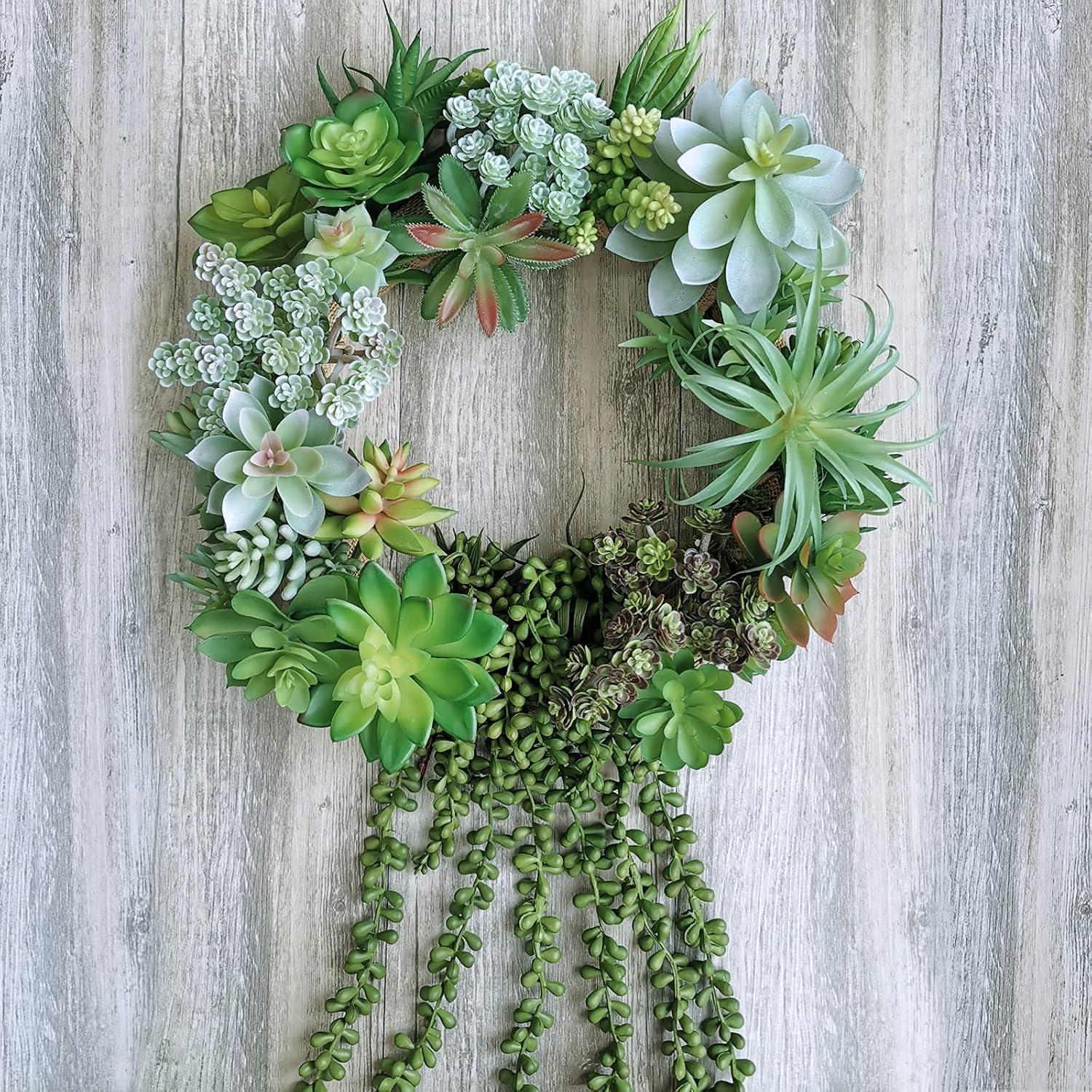 image4 pcs Artificial Hanging Succulents Faux Burros Tail Picks Trailing String of Pearls Succulent Vines Greenery Sprays 287quot Long for Basket Planter Centerpiece Floral Arrangement Indoor Outdoor Decor